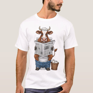 Camiseta Vaca en inodoro PNG, divertido animal de granja