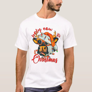 Camiseta Vaca Es Navidad Caña de Caramelo Santa