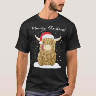 Camiseta Vaca escocesa de Highland, Navidades de Moo-rry We