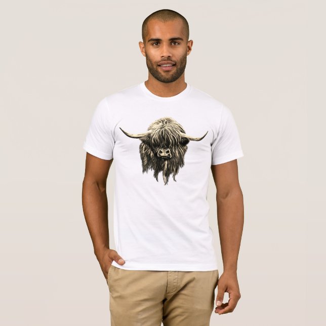 Camiseta Vaca escocesa de la montaña (Anverso completo)
