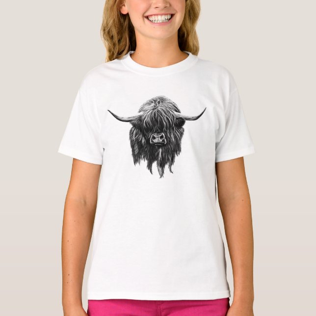 Camiseta Vaca escocesa de la montaña (Anverso)