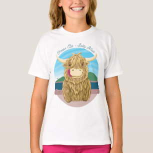Camiseta Vaca escocesa de la montaña con el pelo salado de