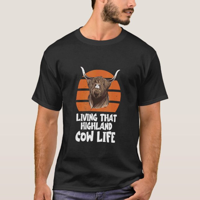 Camiseta Vaca escocesa de tierras altas que vive la vaca de (Anverso)