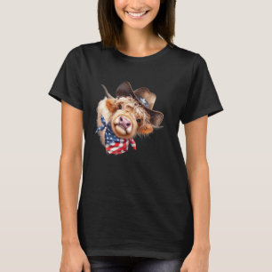 Camiseta Vaca Escocesa Divertida de Terras Altas 4 de Julio