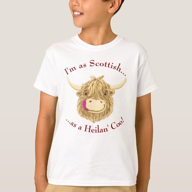 Camiseta Vaca escocesa pequenita de la montaña de Hamish (Anverso)