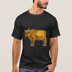 Camiseta Vaca Escocia Shaggy Vidrio Manchado de Vaca Highla