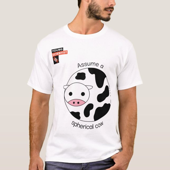 Camiseta Vaca esférica - Joven Científico (Anverso)