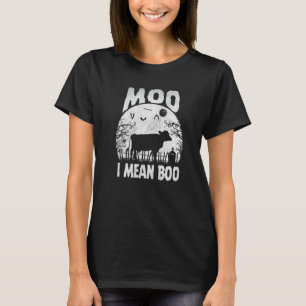 Camiseta Vaca Fantasma Moo Quiero Decir Calabaza Luna Boo H