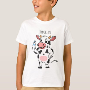 Camiseta Vaca feliz con personalizado de biberón