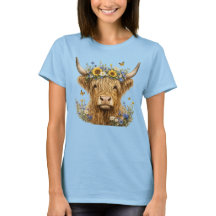 Vaca Floral Rústica de las Tierras Altas