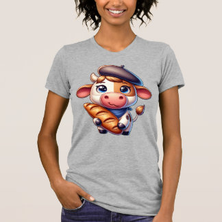 Camiseta Vaca francesa con baguette