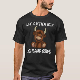 Camiseta Vaca Fresca de las Tierras Altas para Hombres Muje