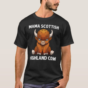 Camiseta Vaca Fresca De Terras Altas Para Mujeres Mamá Vaca