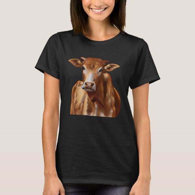 Camiseta Vaca Ganado Marrón (Anverso)