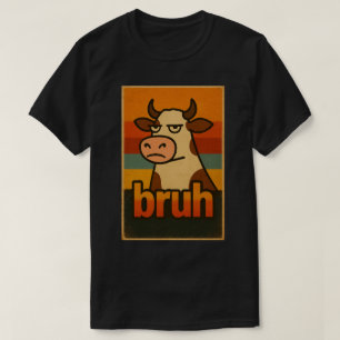 Camiseta Vaca Gruñona Bruh Meme – Animal Retro Divertido Vi