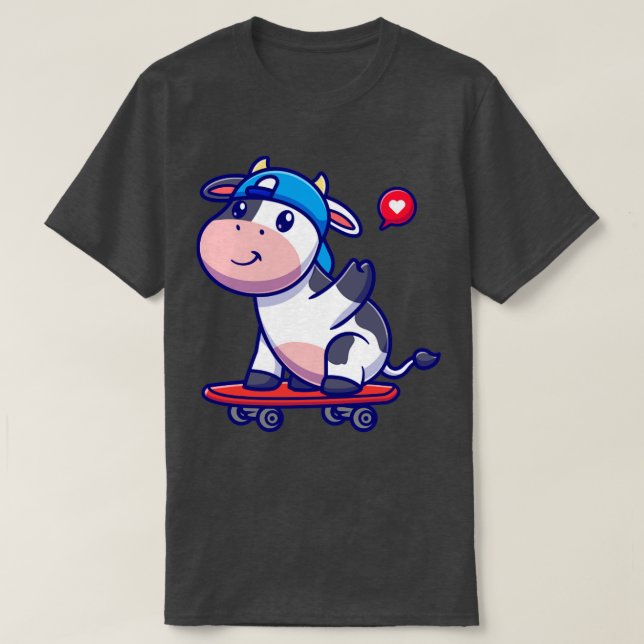 Camiseta Vaca Guay con Personalizado de skateboard (Diseño del anverso)
