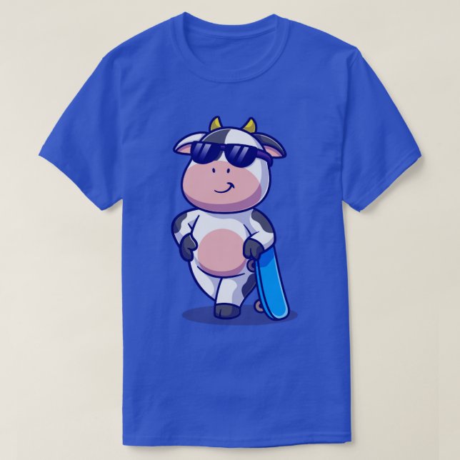 Camiseta Vaca Guay con Personalizado de skateboard1 (Diseño del anverso)