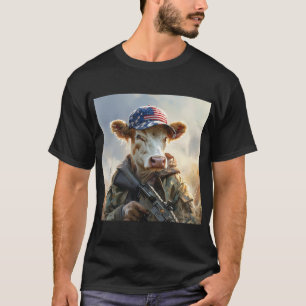 Camiseta Vaca Guay MAGA con arma y camuflaje AMÉRICA
