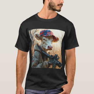 Camiseta Vaca Guay MAGA con arma y camuflaje AMÉRICA