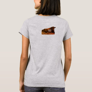Camiseta Vaca hablando con la boca abierta sonido moo