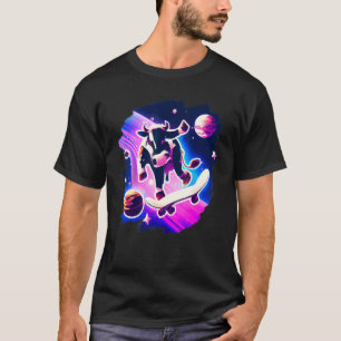 Camiseta Vaca haciendo skate en el espacio exterior retro v