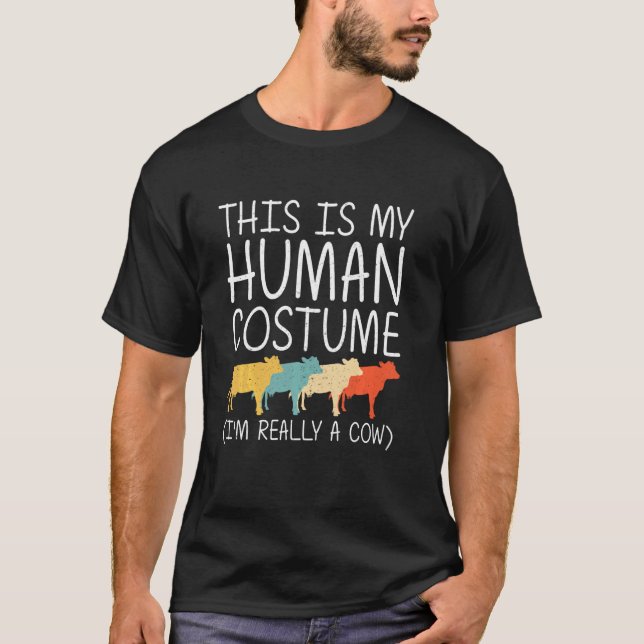 Camiseta Vaca Halloween Ropa Humana Heifer Farm Cattle Eas (Anverso)