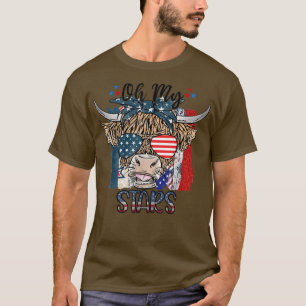 Camiseta Vaca Highland 4 de julio Chica de granjero de band