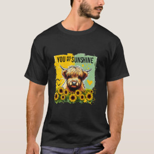 Camiseta Vaca Highland Adorable, Girasoles, 'Eres Mi Sol'