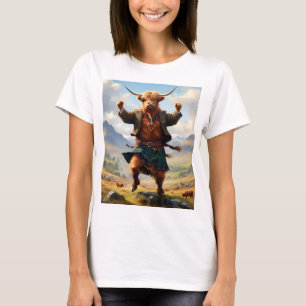 Camiseta Vaca Highland Bailando Con La Huida De Highland,
