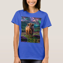Camiseta Vaca Highland Bajo Las Estrellas