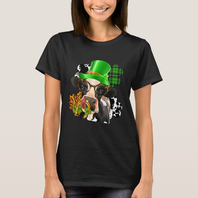 Camiseta Vaca Highland Con Caballo De Leopardo C St Patrick (Anverso)