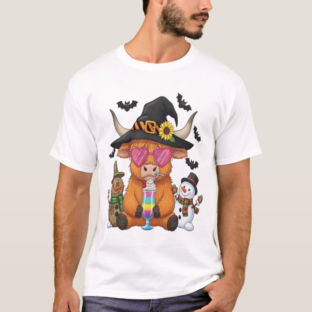 Camiseta Vaca Highland de Halloween (2) (Anverso)