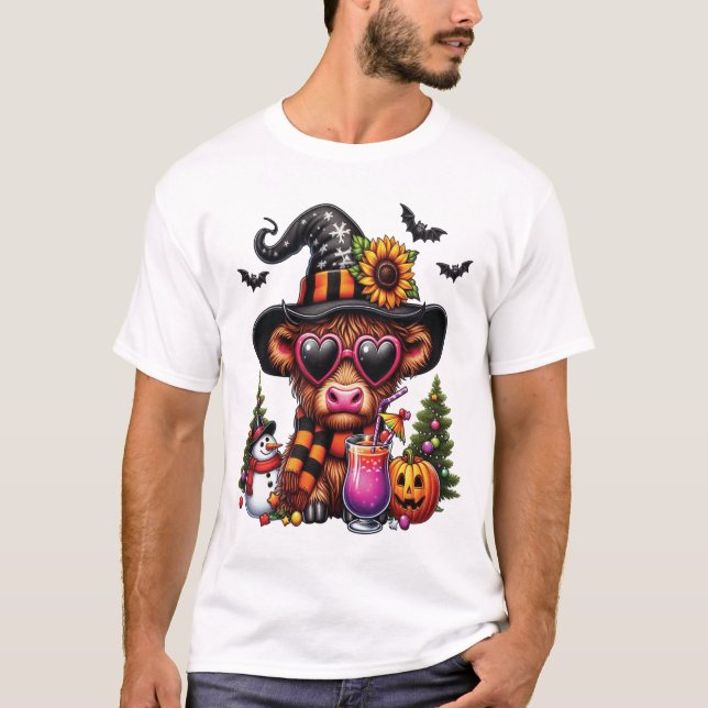 Camiseta Vaca Highland de Halloween 2 (Anverso)