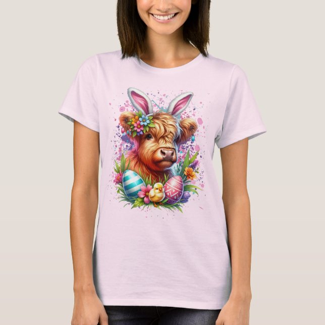 Camiseta Vaca Highland de Pascua (Anverso)