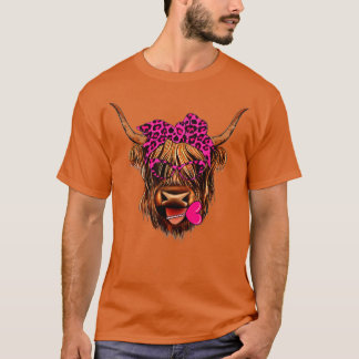 Camiseta Vaca Highland De San Valentín Con Corazón Bandana 