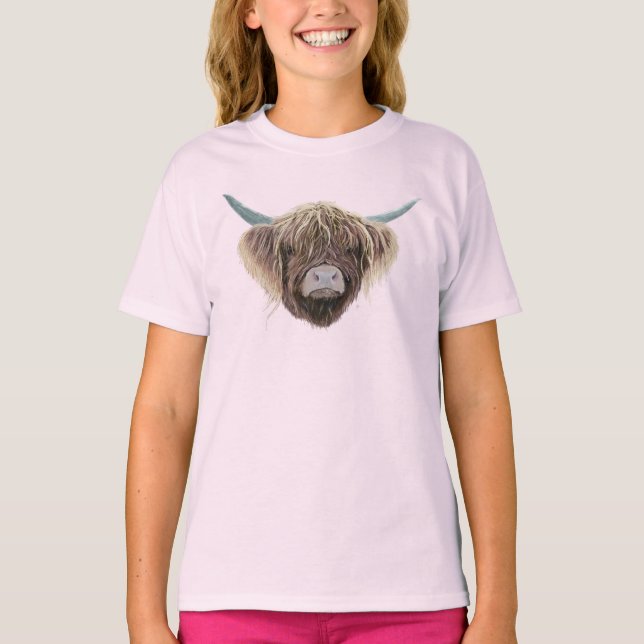 Camiseta Vaca Highland escocesa fue Charlie Fluffy Oars (Anverso)