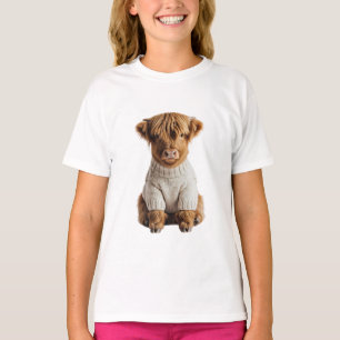 Camiseta Vaca Highland Esponjosa y Acogedora para Niños