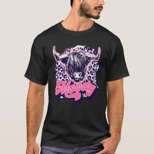 Camiseta Vaca Highland Leopard Vaca Heifer Malhumorada Gra