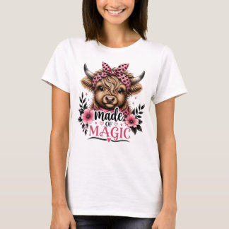 Camiseta Vaca Highland Lindo Hecho de Gráficos Mágicos