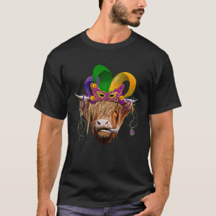 Camiseta Vaca Highland Ternera Sombrero de Bufón de Mardi G