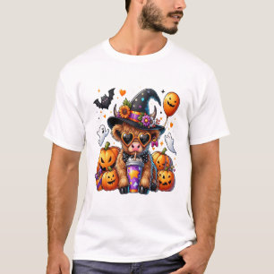 Camiseta Vaca Highlandina Monada de Halloween