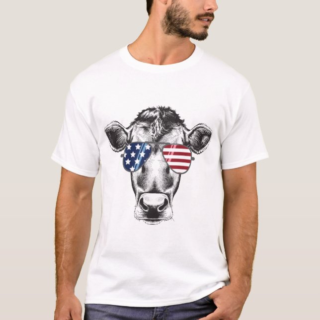 Camiseta Vaca hipster estadounidense (Anverso)