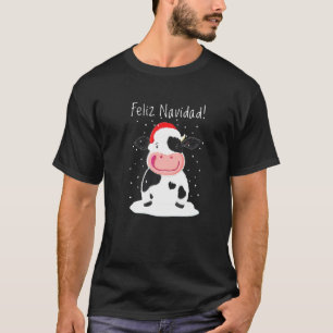 Camiseta Vaca Holstein Feliz te desea Feliz Navidad