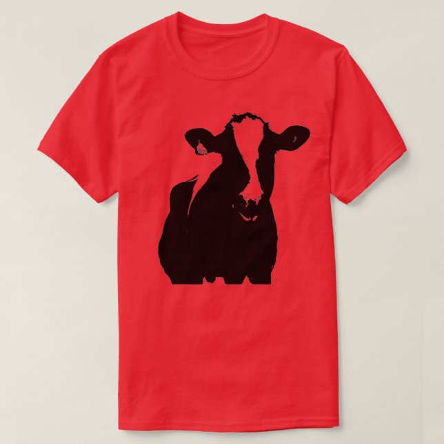 Camiseta Vaca Holstein, vaca negra y blanca (Diseño del anverso)