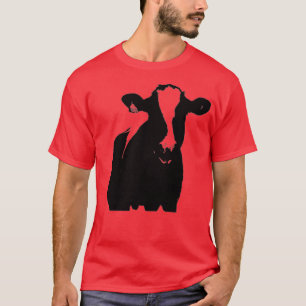 Camiseta Vaca Holstein, vaca negra y blanca