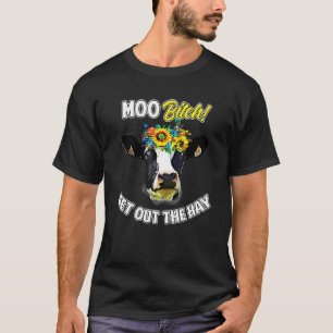 Camiseta Vaca juego de palabras Moo ganado lechero Holstein