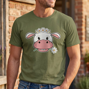 Camiseta Vaca Kawaii Divertida - Gráfico para Amantes de An