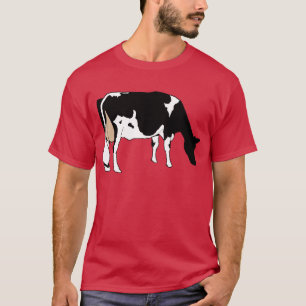 Camiseta Vaca lechera, Holstein, negra y blanca, dibujo ori