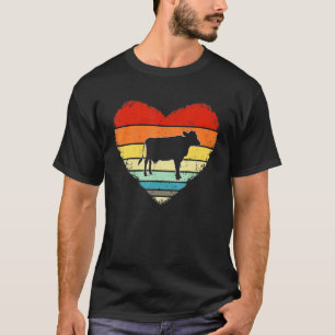 Camiseta Vaca Lechera Retro Vintage Corazón Amor San Valent