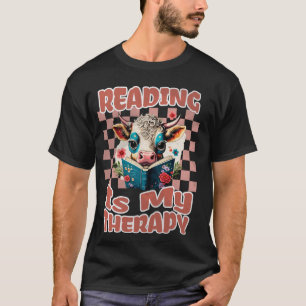 Camiseta Vaca Leer Es Mi Terapia Amante De Los Animales Rat
